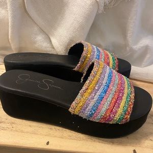 Jessica Simpson platform slides